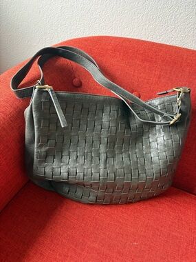 Joy Susan Kali woven slouchy hobo in charcoal